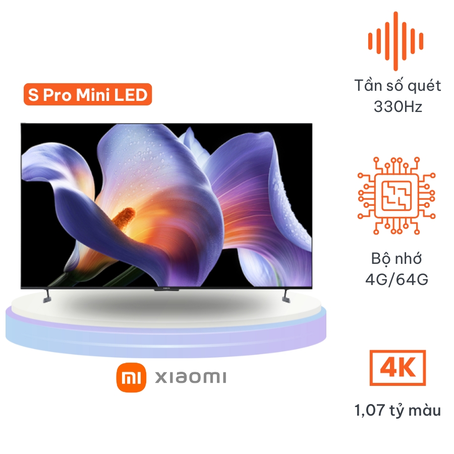 Tivi Xiaomi S Pro 85 Mini LED 85 inch 2026 L85MC-SP – Màn 4K, tần số 330Hz, Độ sáng 5200nits,viền siêu mỏng