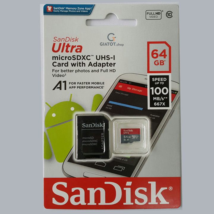 Thẻ nhớ SanDisk 64GB Micro SD Ultra Class 10