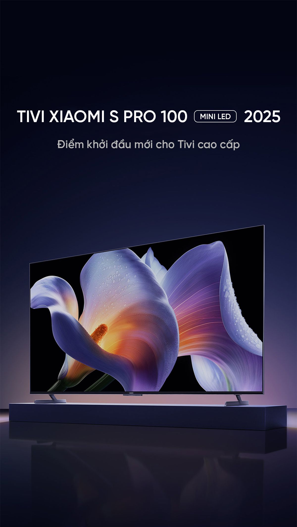 Tivi Xiaomi S Pro Mini LED 100 inch 2025 – Tần số 240Hz/4G+64G/ Chip XM9000/3000nits