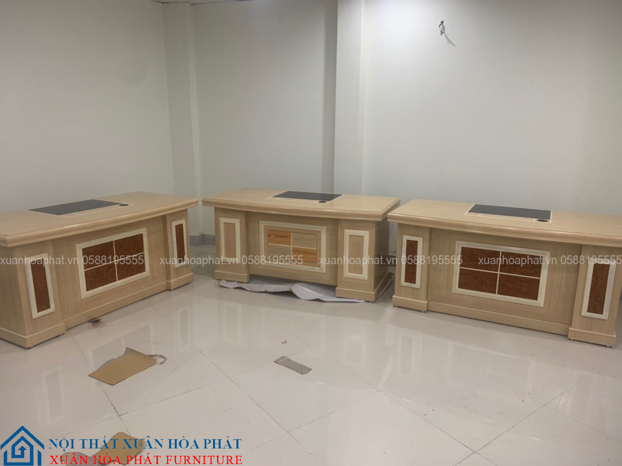 Bàn Giám Đốc 80x1m6 Không Hộc Màu Vân Sồi BVS_160