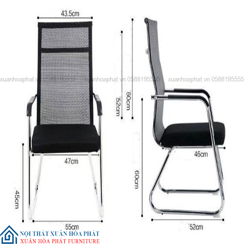Ghế Chân Quỳ Chéo Lưng Lưới Cao Có Đệm CQ_4020