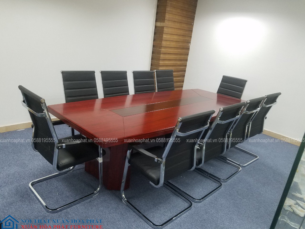 Bàn Phòng Họp 2m4 Gỗ Công Nghiệp Sơn PU