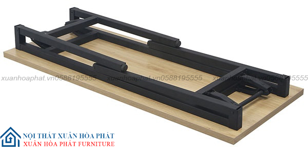 Bàn Chân Sắt Gấp 1m2 Mặt Gỗ Cao Su Giá Rẻ BCS_CG02