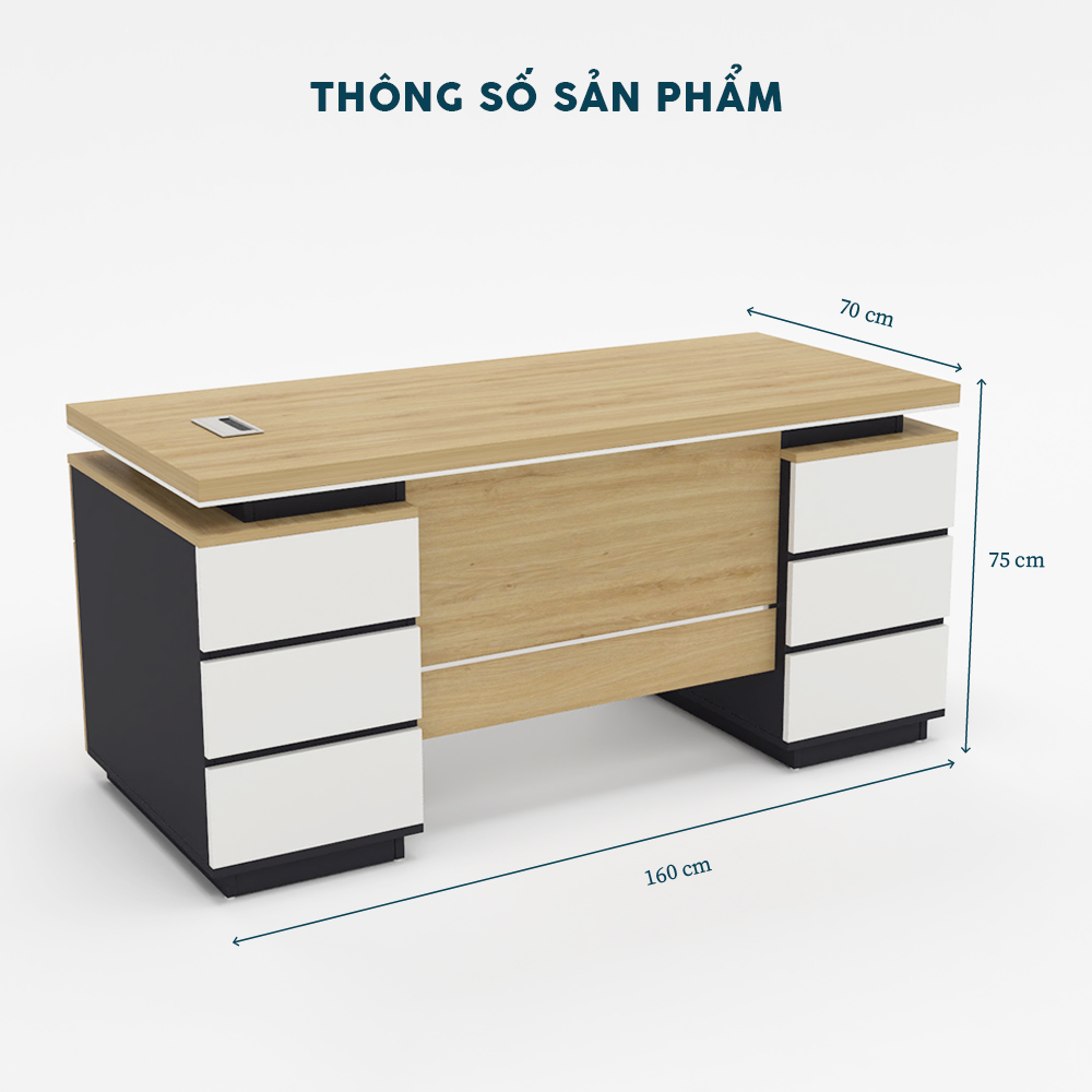 Bàn Làm Việc Quản Lý 2 Hộc Tủ BQL_02