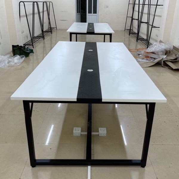 Bàn Phòng Họp Chân Sắt Đen Mặt Gỗ Công Nghiệp BHĐ_240