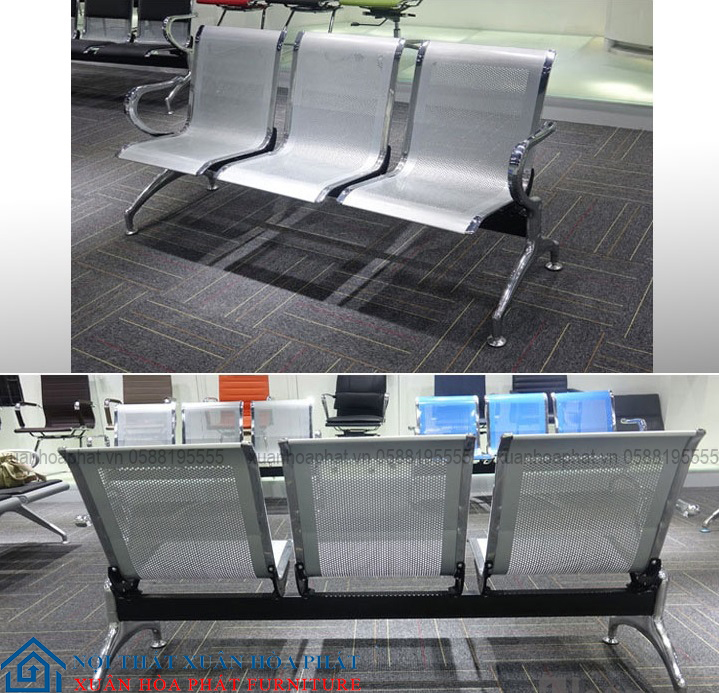 Ghế Băng Chờ / Ghế Phòng Chờ 3 Chỗ Thép Mạ Nhập Khẩu BC_01