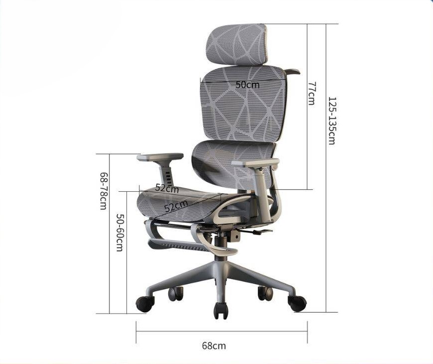 Ghế Xoay Văn Phòng, Ghế CTH, Ghế Làm Việc Có gác Chân LM186A Màu Ghi