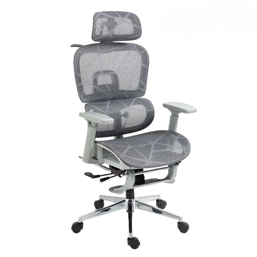 Ghế Xoay Văn Phòng, Ghế CTH, Ghế Làm Việc Có gác Chân LM186A Màu Ghi