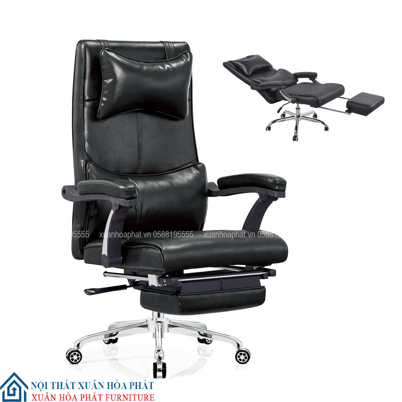 Ghế Giám Đốc Thư Giãn Đen D006_D