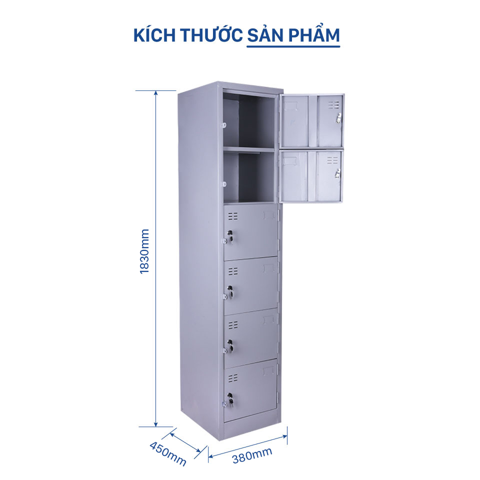 Tủ Sắt Locker 6 Ngăn 1 Cột LK6C1