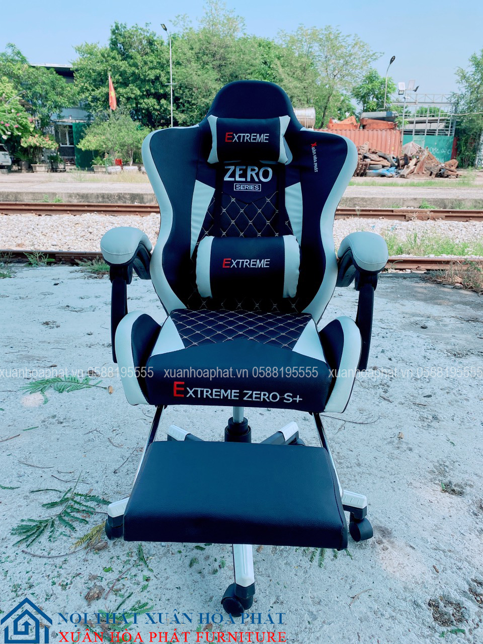 Ghế Gaming Zero S+ Gác Chân (WHITE - BLACK)
