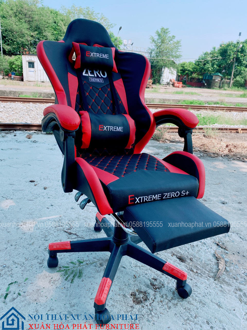 Ghế Gaming Zero S+ Gác Chân (RED-BLACK)