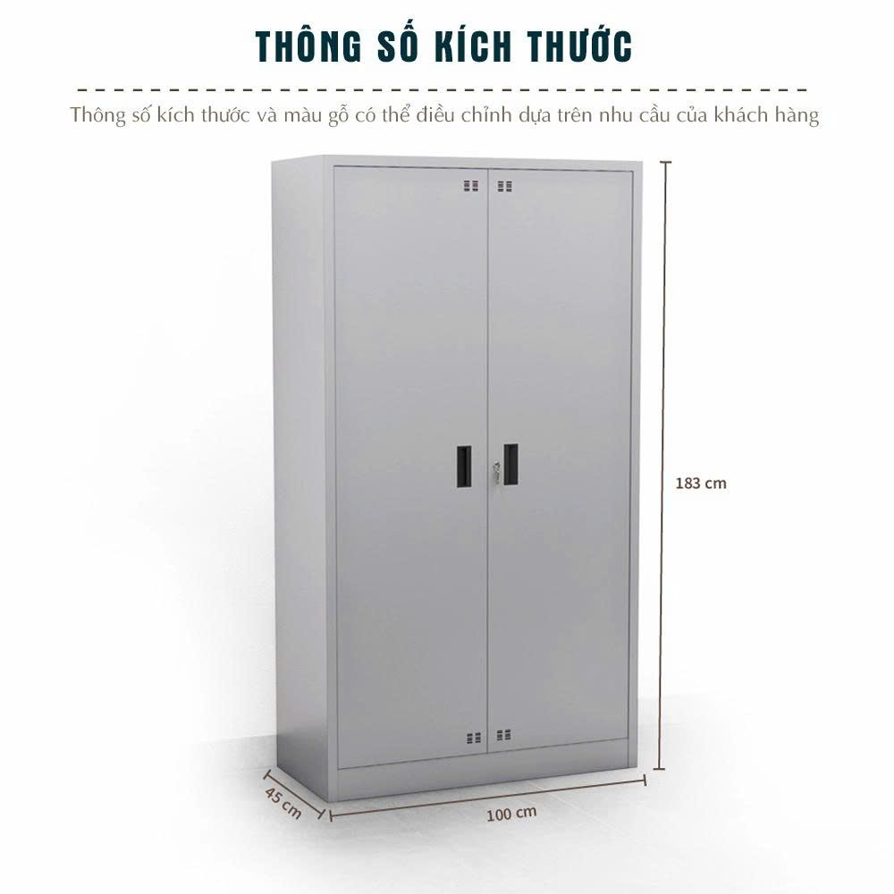 Tủ Sắt, Tủ Quần Áo, Tủ Văn Phòng 2 Cánh Sắt K2S-QA