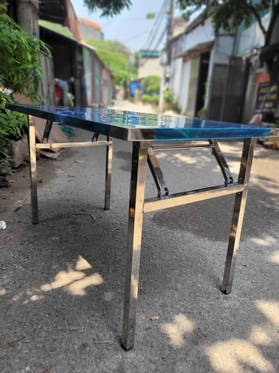 Bàn Inox, Bàn Ăn Chân Gấp Tiện Gọn CG_03