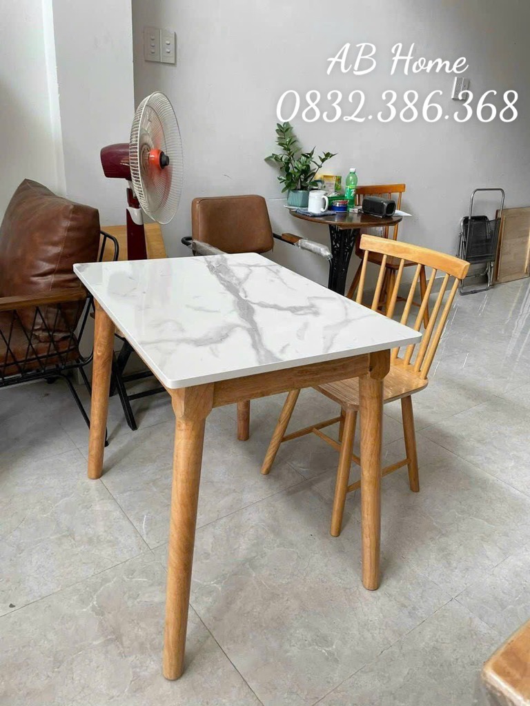Bàn ăn mặt nhựa giả đá 60*80cm