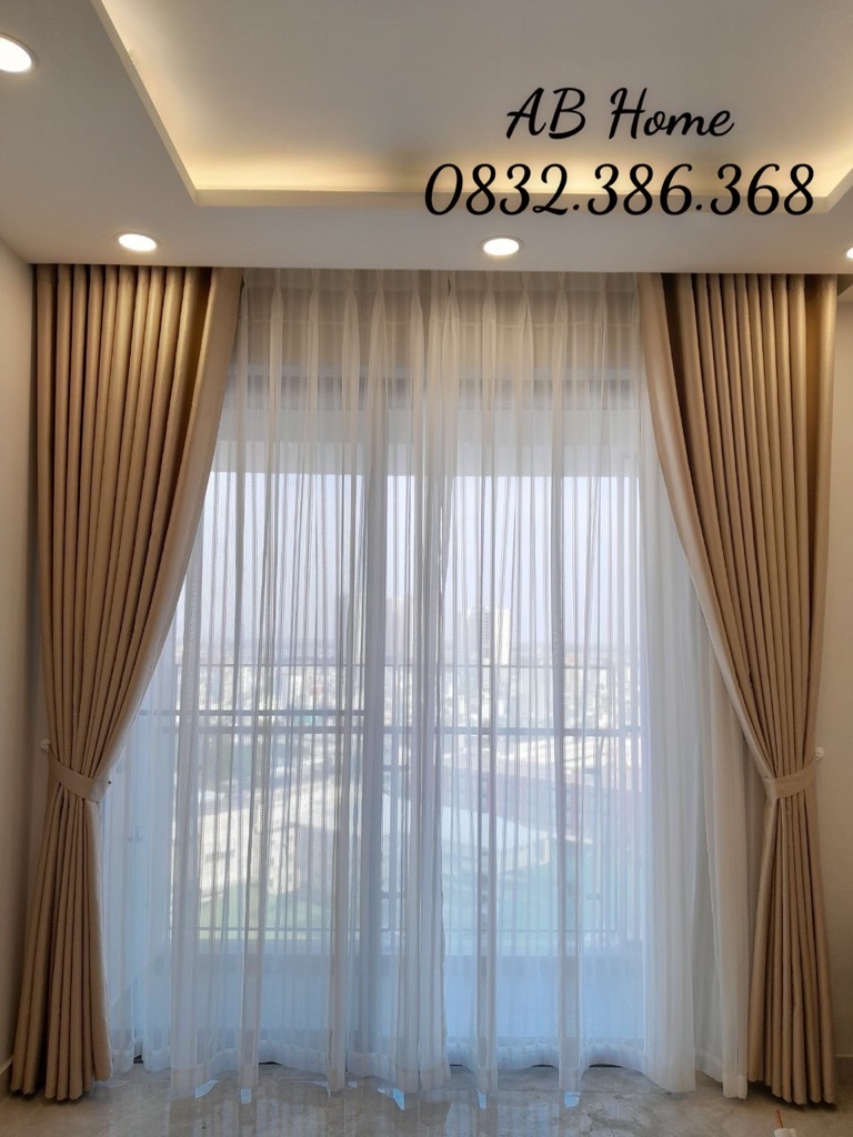 Màn cửa/ Rèm cửa vải chống nắng 2 lớp