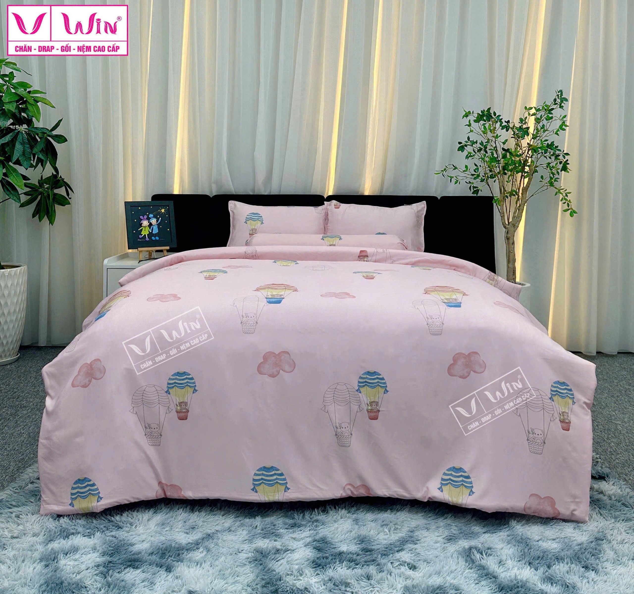 BỘ DRAP LỤA TENCEL 4 MÓN THẮNG LỢI HOẠ TIẾT