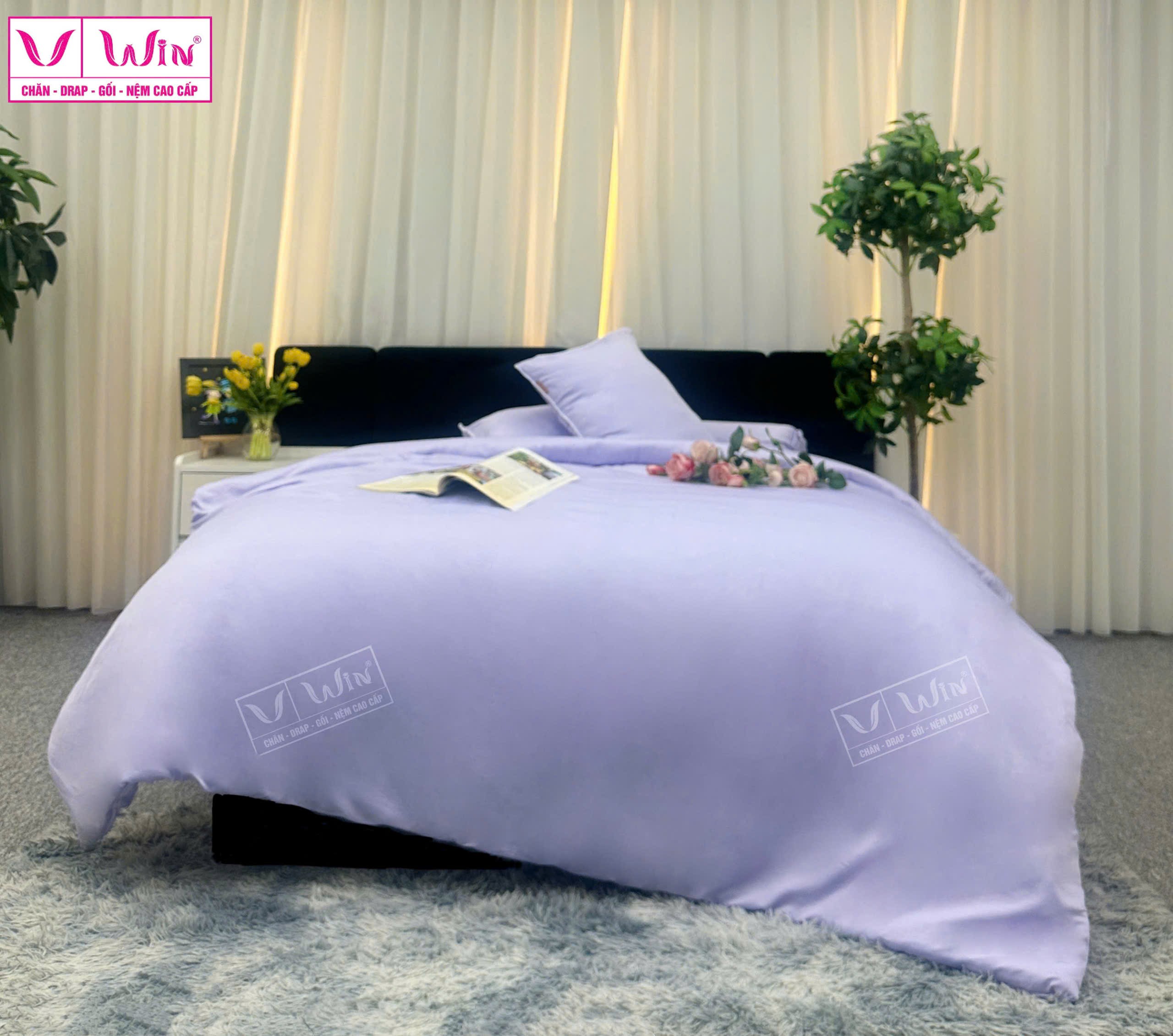 BỘ DRAP LỤA TENCEL 4 MÓN THẮNG LỢI TRƠN