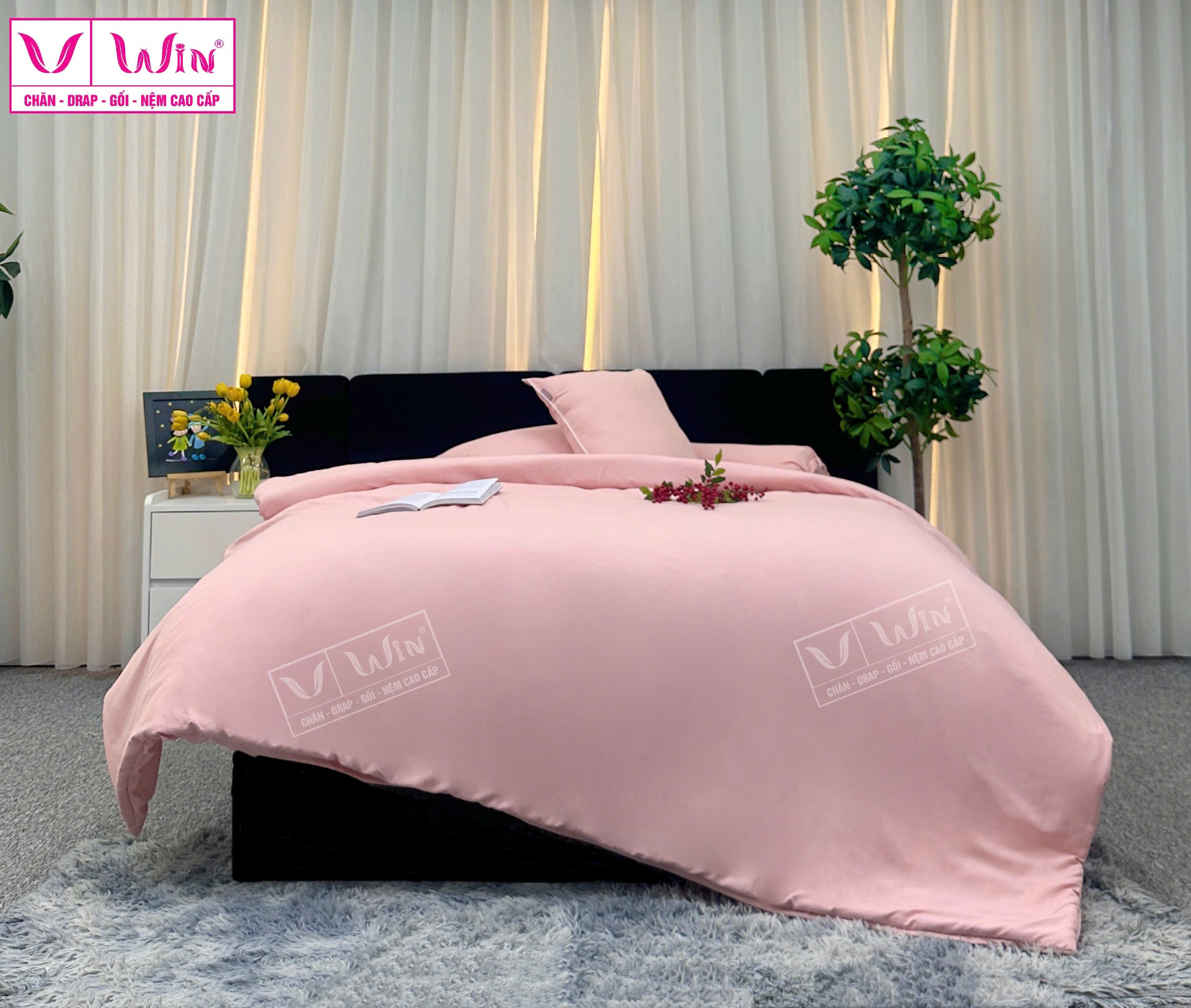 BỘ DRAP LỤA TENCEL 4 MÓN THẮNG LỢI TRƠN
