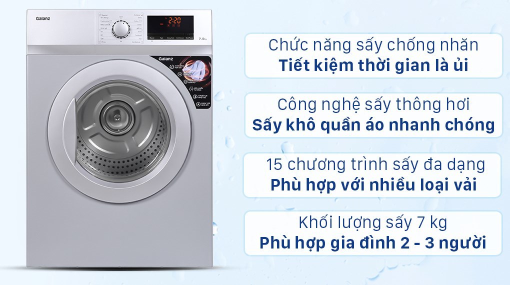 Máy sấy thông hơi Galanz 7.0 KG DV-70T5C(W)