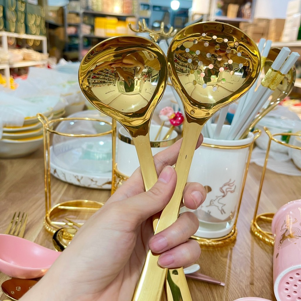 Muôi canh inox vàng