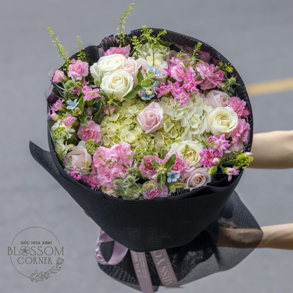 🖤 Bó Hoa Pastel Đa Sắc – Sang Trọng & Rạng Rỡ