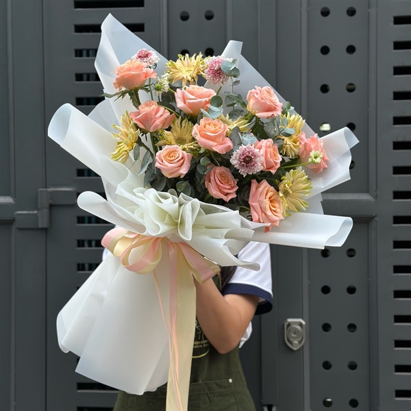 Bó Hoa Hồng  mix đồng tiền SP000026