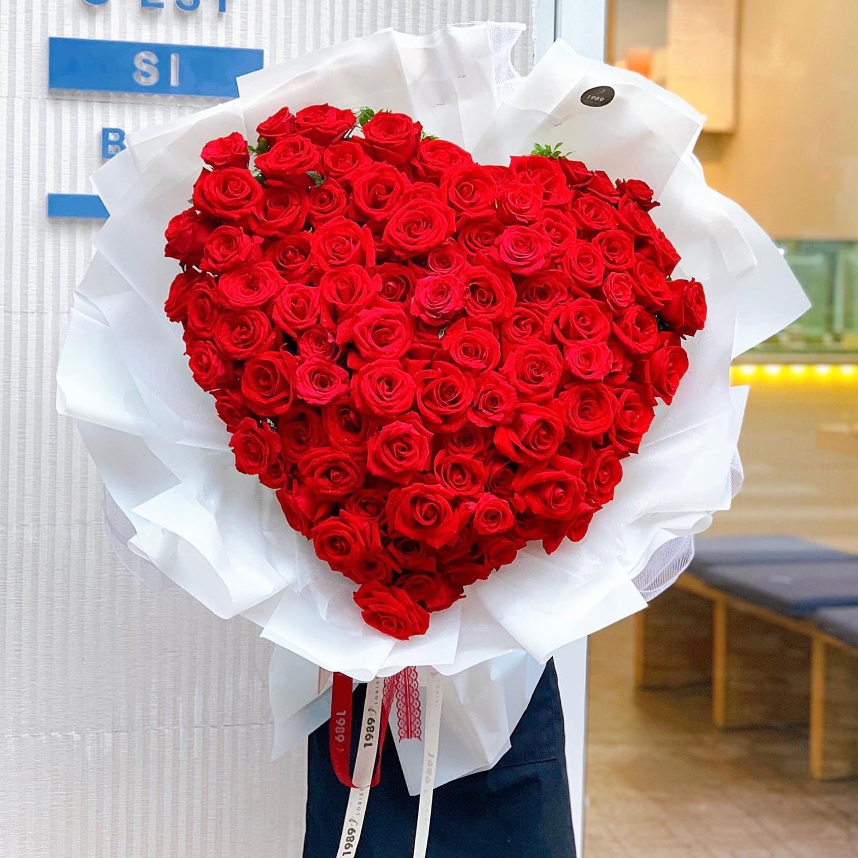 Bó hoa Hồng trái tim