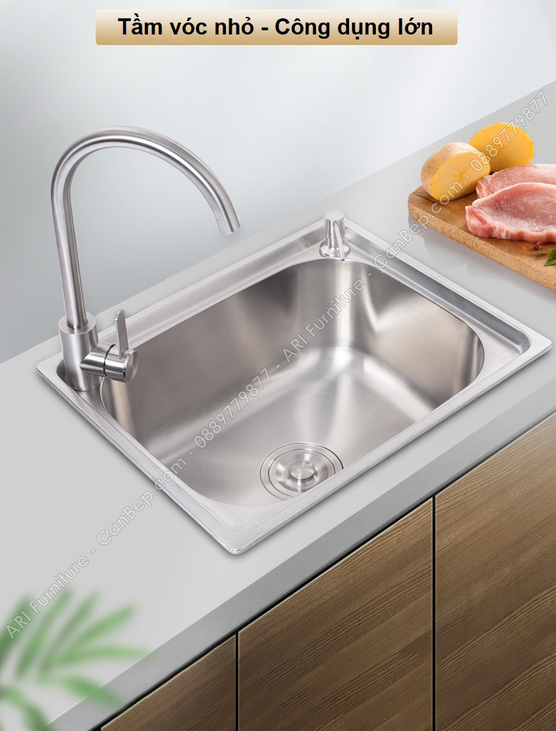 Chậu Rửa Chén 50x40cm 1 Hộc - inox 304