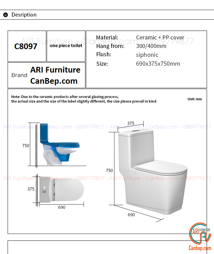 Bồn Cầu 8097 Trắng
