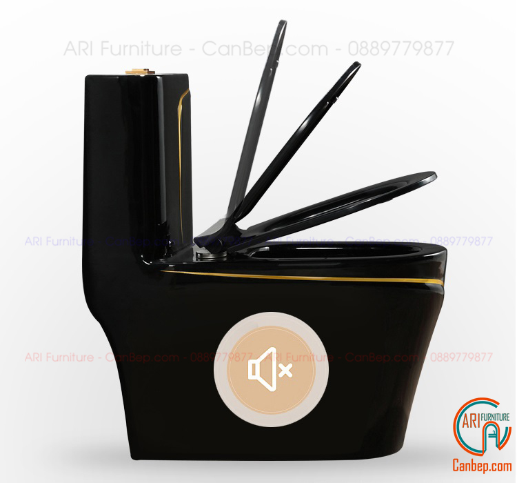 Bồn Cầu 8872 Đen Sọc Vàng