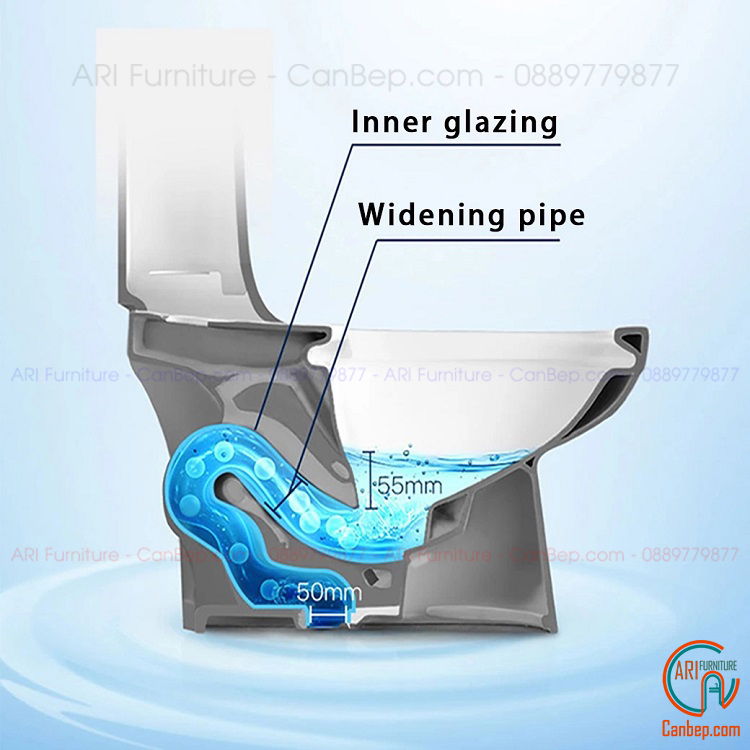 Bồn Cầu 8872 Trắng Sọc