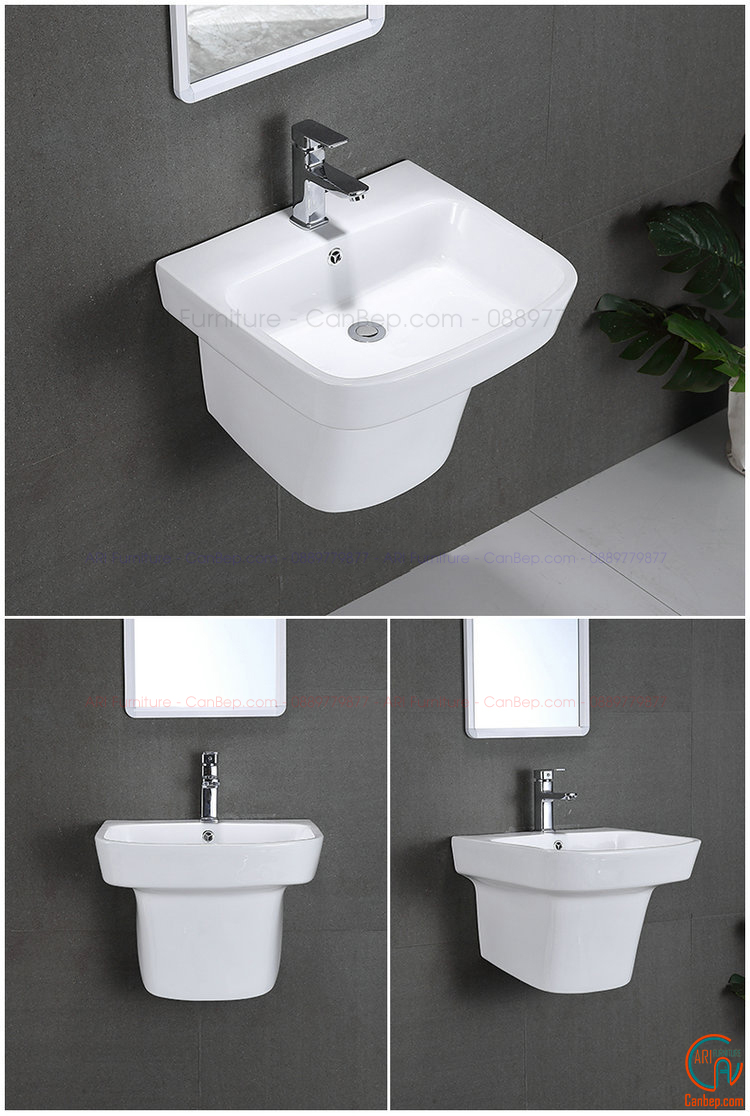 Lavabo Nguyên Khối Treo LWB10 Trắng