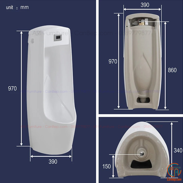 Bồn Tiểu Nam Cảm Ứng 810 Trắng