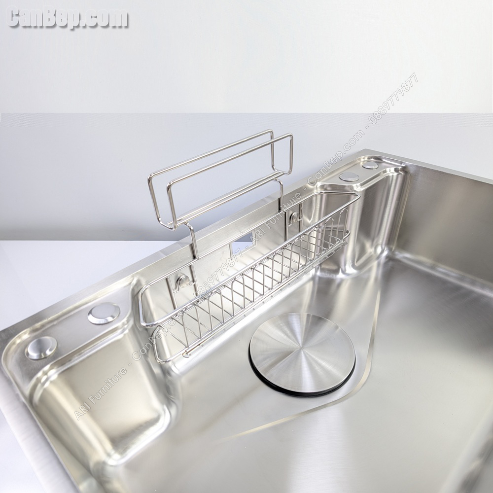 Chậu Rửa Chén 1 Hộc 80x50cm Giỏ Khay Thớt - inox 304