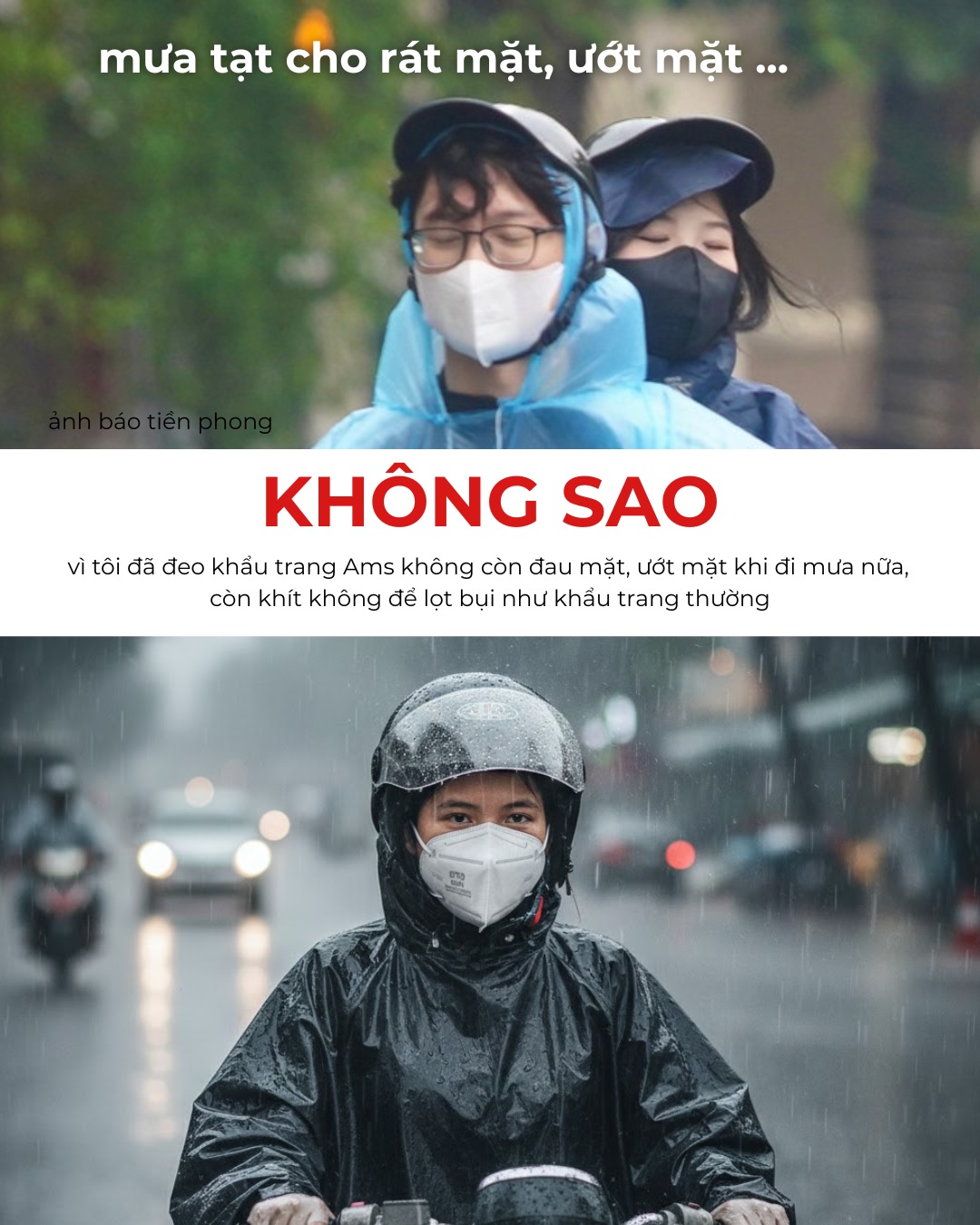 mưa tạt cho rát mặt, ướt mặt ...