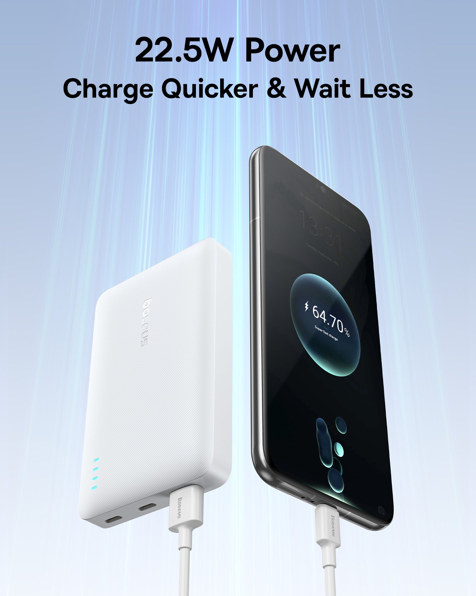 Pin Dự Phòng Baseus EnerFill FP21 10000mAh 22.5W (3-Port) - BLACK