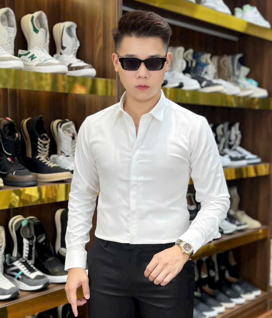 Sơ mi trắng giấu cúc cao cấp SM-66692