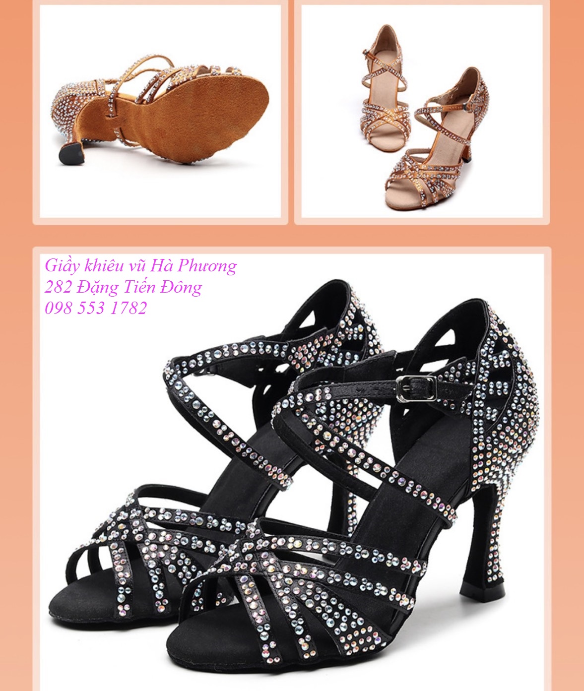 Giày Latin đính đá Đ33