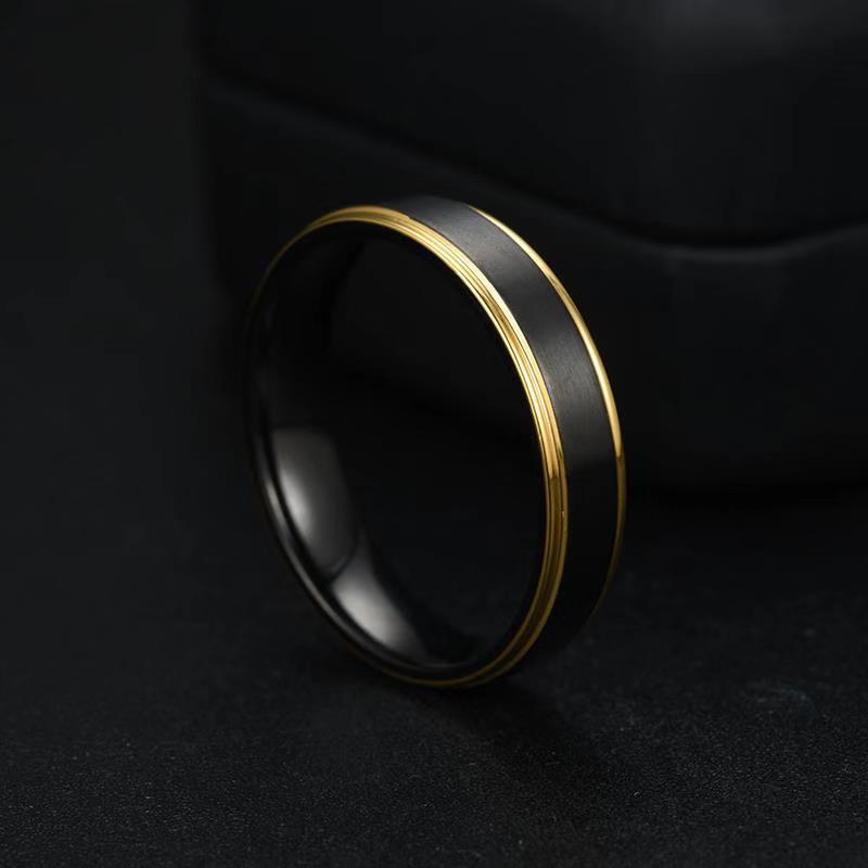 Nhẫn Black Titan BTR-7 thời trang Unisex Titan đen 24Z Store - Full box