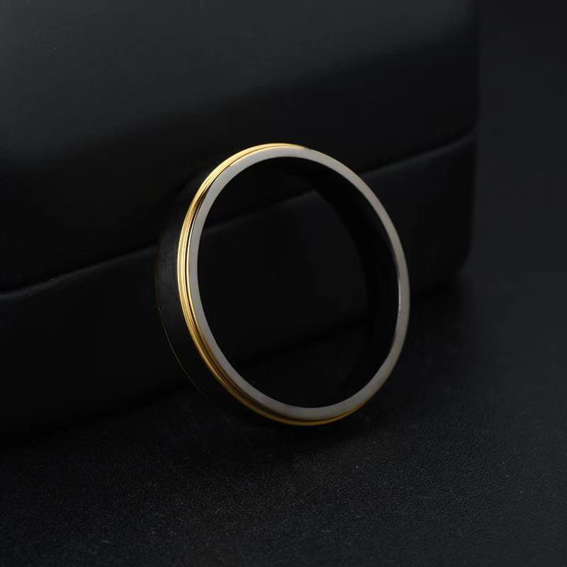 Nhẫn Black Titan BTR-7 thời trang Unisex Titan đen 24Z Store - Full box