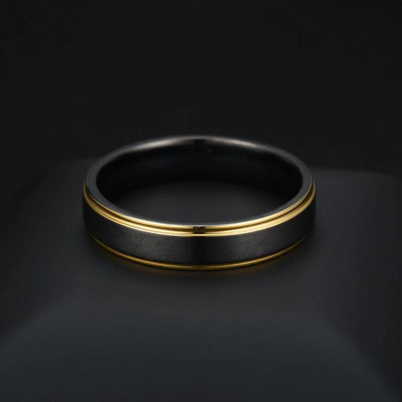 Nhẫn Black Titan BTR-7 thời trang Unisex Titan đen 24Z Store - Full box