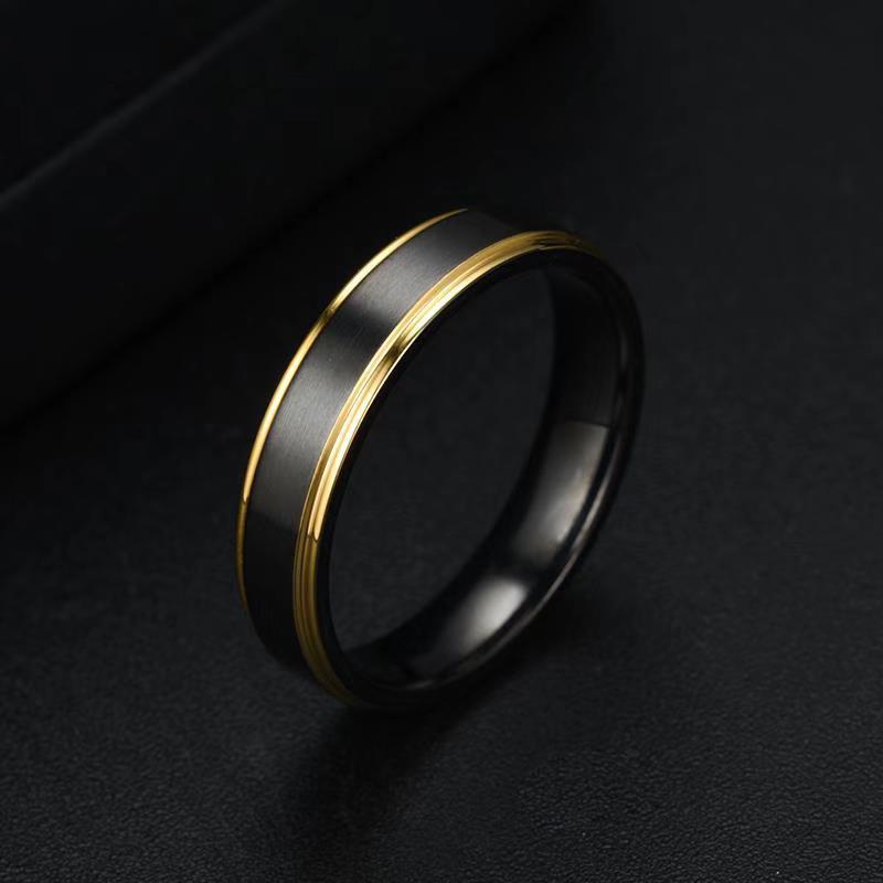 Nhẫn Black Titan BTR-7 thời trang Unisex Titan đen 24Z Store - Full box