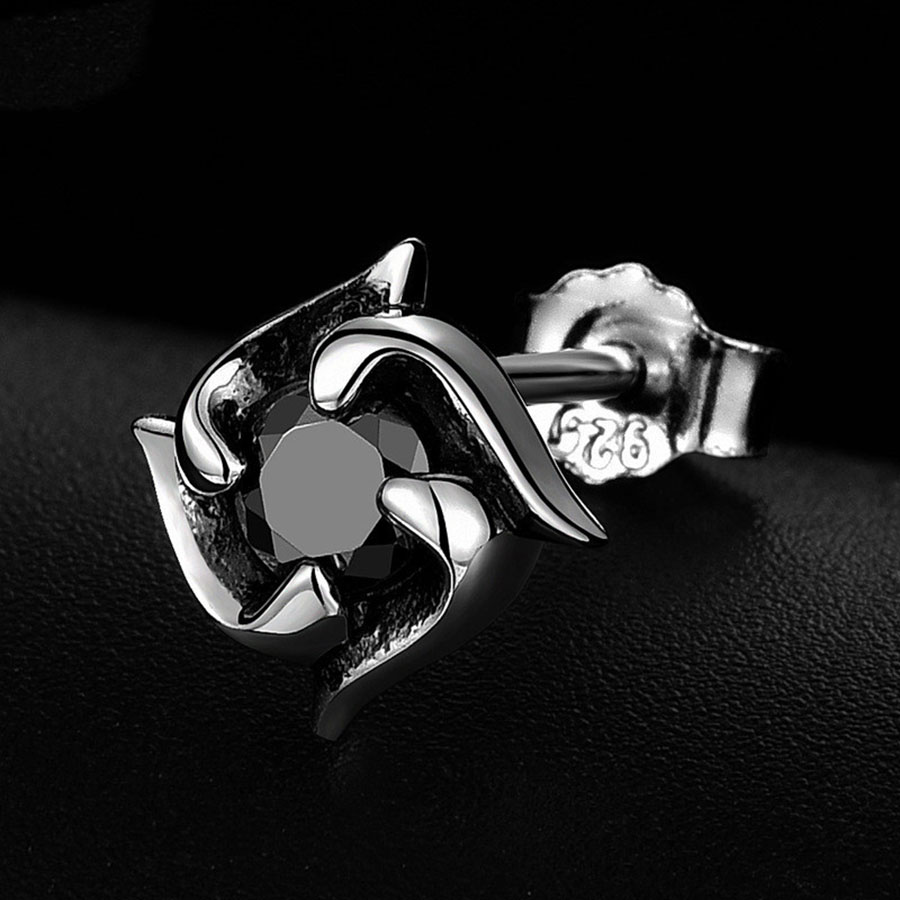 Khuyên tai nụ đen sao 4 cánh Z512 24Z Store (1 chiếc)