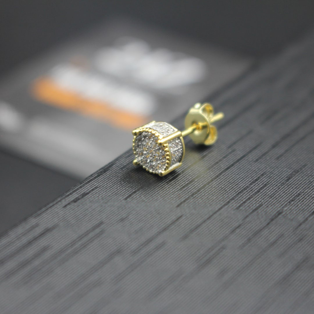 Khuyên tai Nụ trụ tròn  đính đá mạ Vàng Z405 2 màu Vàng, Bạc 24Z Store (1 chiếc)