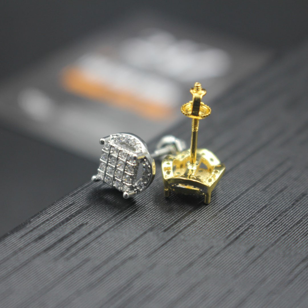 Khuyên tai Nụ trụ tròn đính đá mạ Vàng Z407 2 màu Vàng, Bạc 24Z Store (1 chiếc)