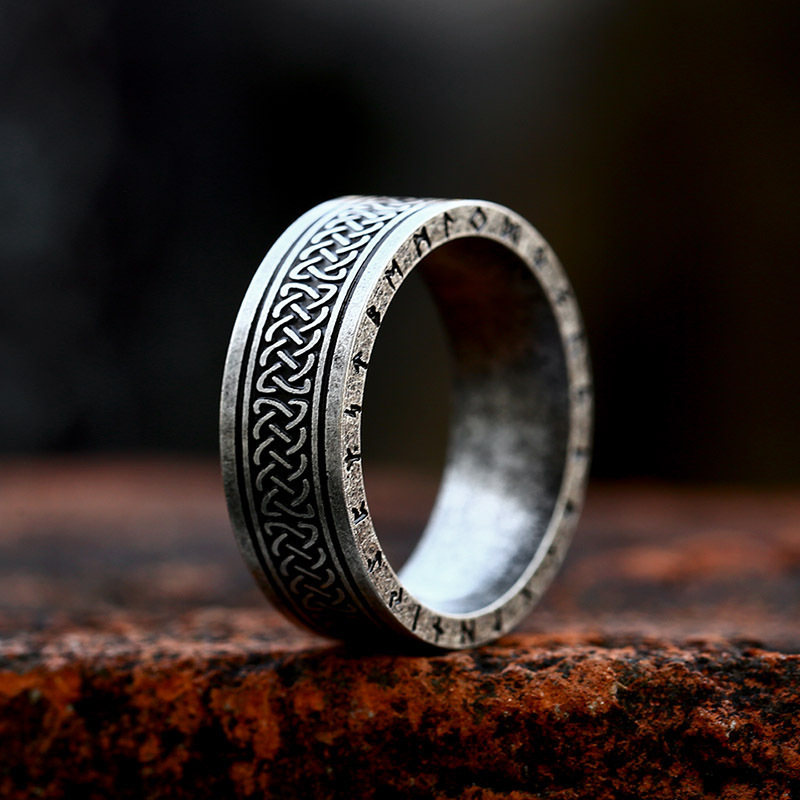 Nhẫn Viking Celtic Titan R213 xám bạc
