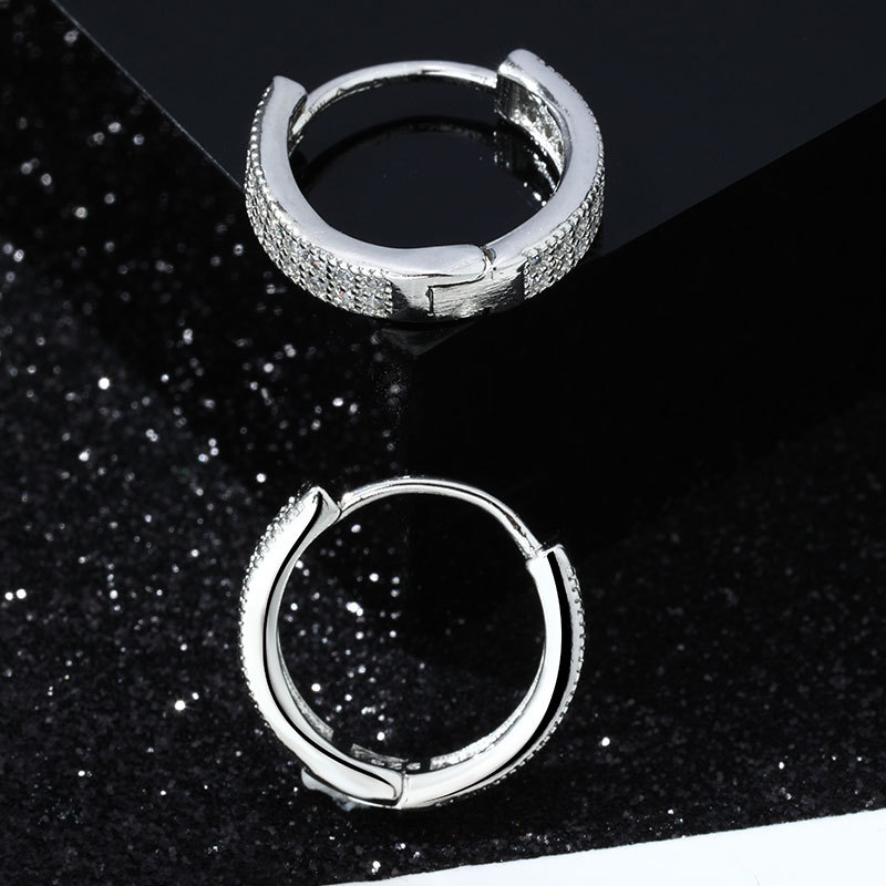 Khuyên tai Galazy đính 2 vòng đá Bạc S925 Z505B 24Z Store(1 chiếc)