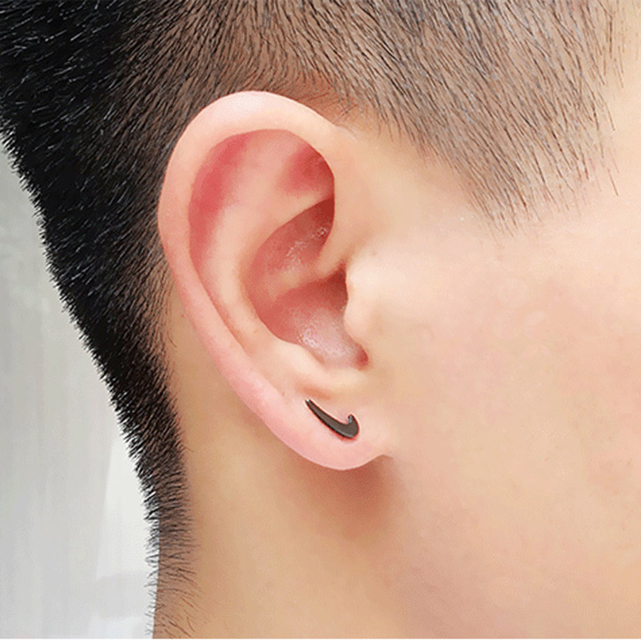 Khuyên tai Nike Bạc S925 Z108 - 2 màu Đen, Bạc (1 chiếc)