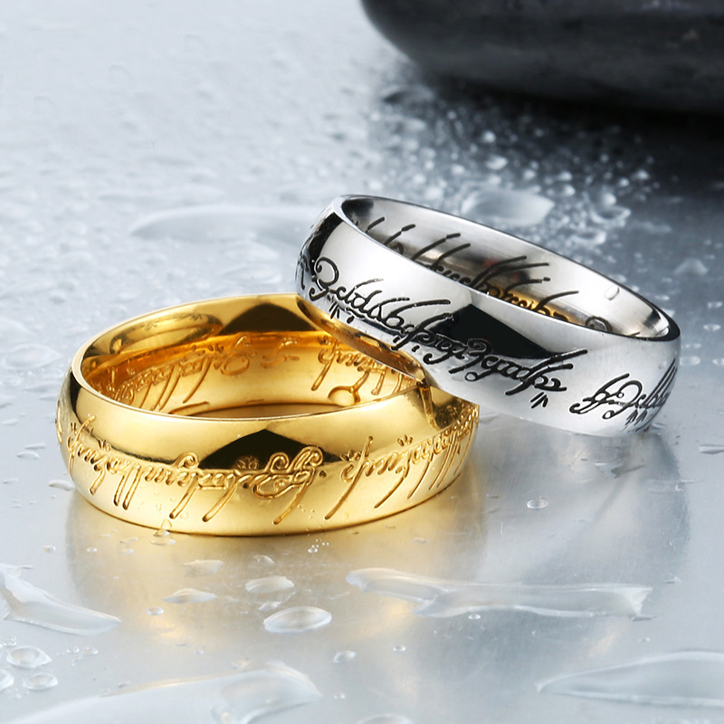 Nhẫn Lord of the Rings mạ Vàng 24K R059 2 màu Vàng, Bạc